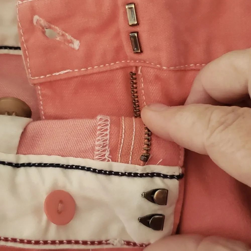 Lands' End Coral Denim Skirt Sz 8 - Picture 3 of 7
